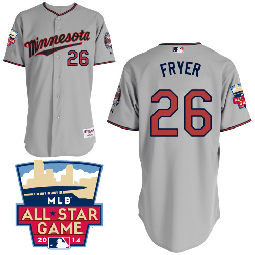 Eric Fryer #26 Youth Baseball Jersey-Minnesota Twins Authentic 2014 ALL Star Road Gray Cool Base MLB Jersey